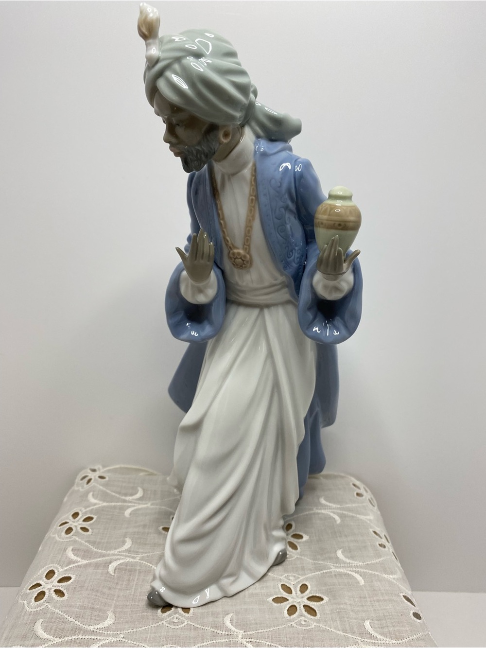 NAO by Lladro King Balthazar With Jug #00414 Wise Man Nativity Handmade In Spain